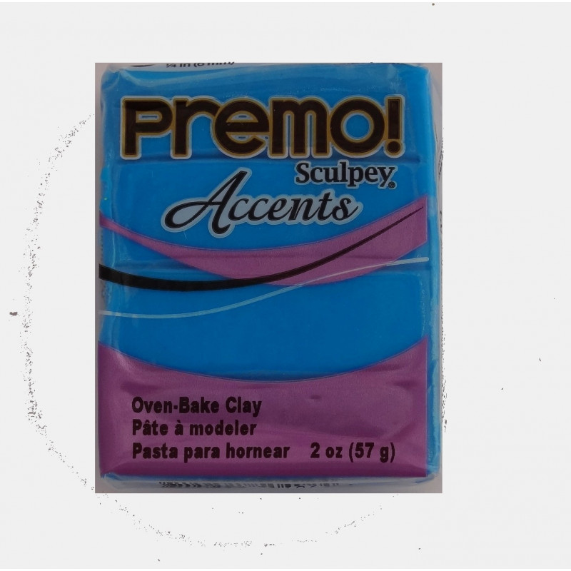 Pâte polymère Premo : bleu translucide