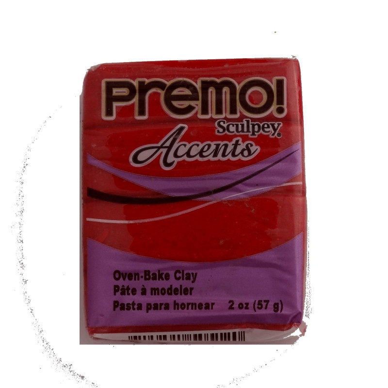 Pâte polymère Premo : rouge glitter