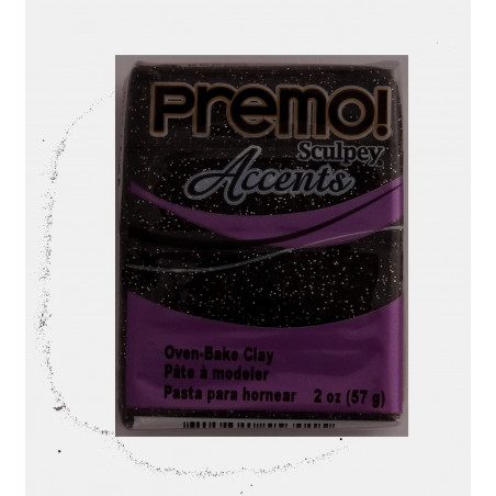 Pâte polymère Premo : noir twinkle