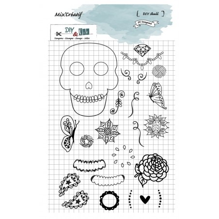 Tampon : Mix'Créatif "Skull" de DIY and Cie