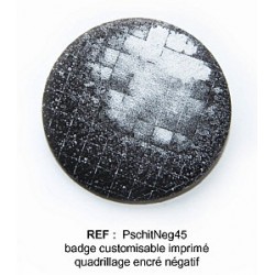 Badge  Scrapbutton 45 mm : noir pschitté