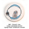 Badge  Scrapbutton 45 mm : Téléphone