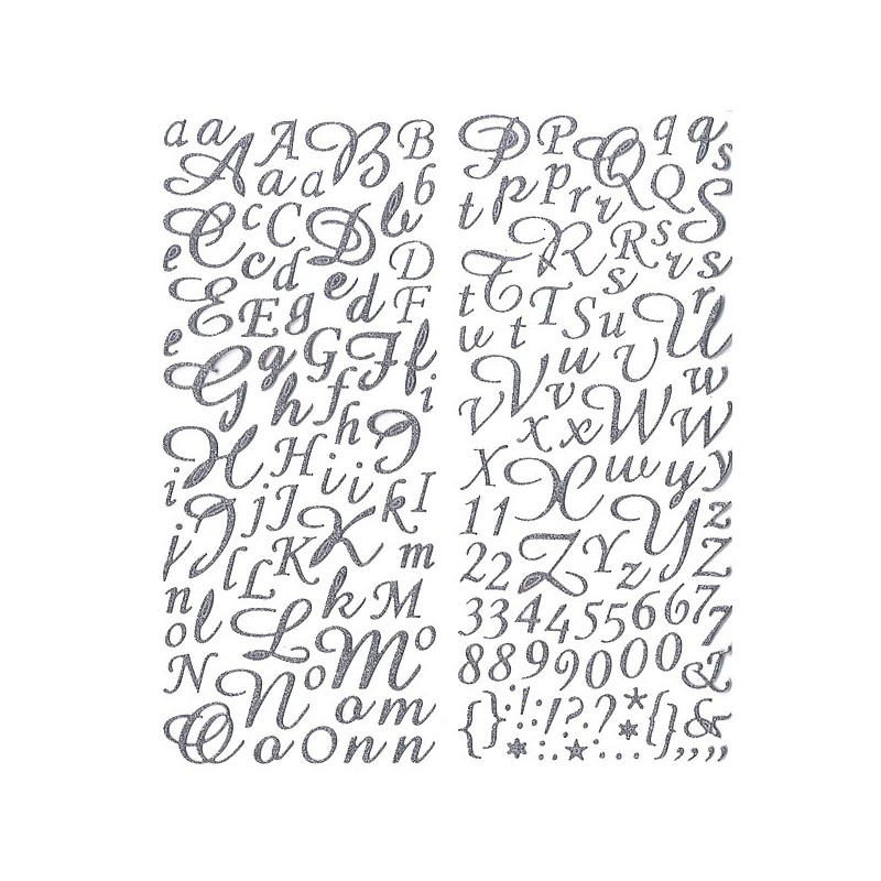 Stickers alphabet : Argent