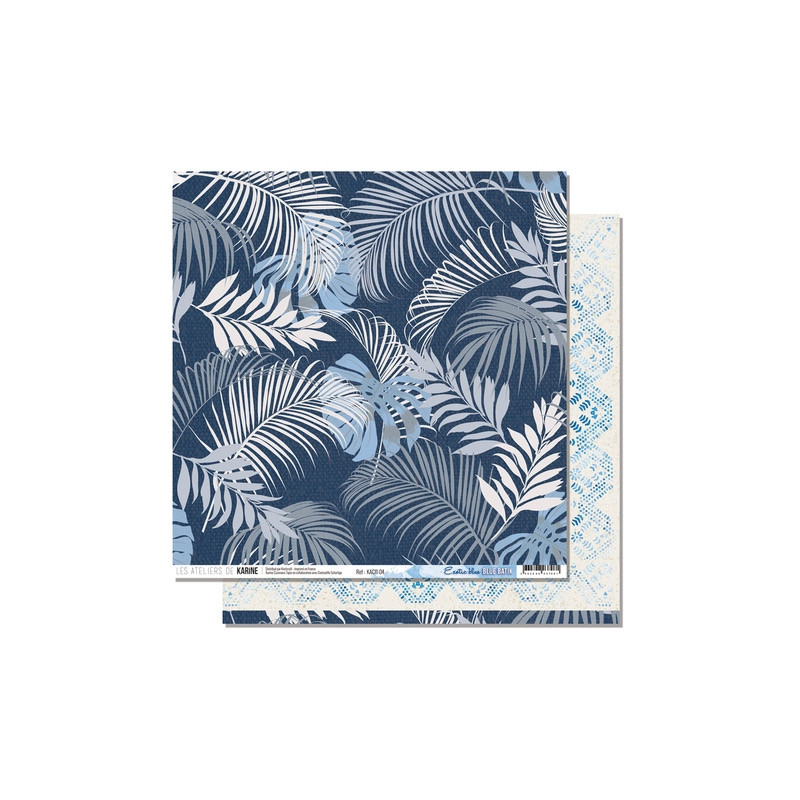 Papier : Exotic blue Les ateliers de Karine Blue Batik