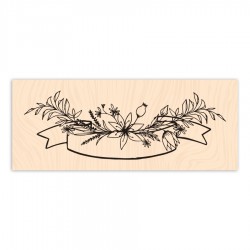 Tampon bois Esprit Bohème Bannière florale-Les Ateliers de Karine
