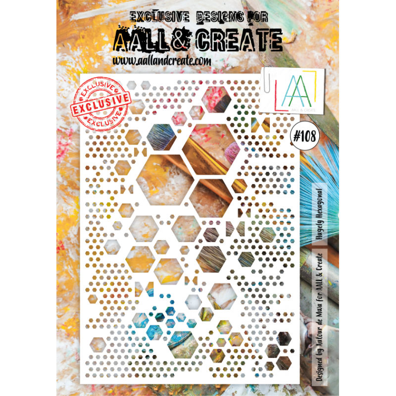 Pochoir AALL and Create : Hugely Hexagonal 108