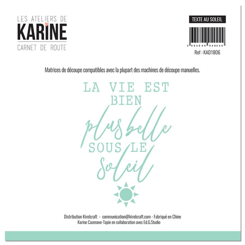 Die : Texte soleil des Ateliers de Karine - Carnet de route