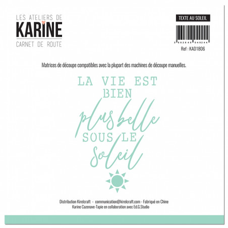 Die : Texte soleil des Ateliers de Karine - Carnet de route