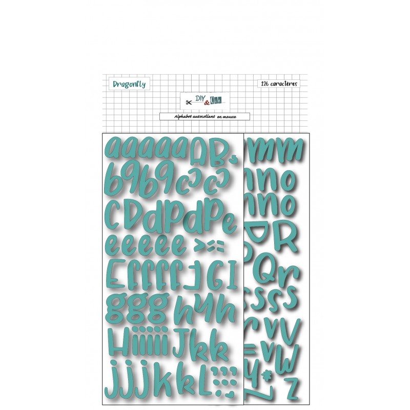 Alphabet adhésif en mousse : Turquoise - DIY and Cie