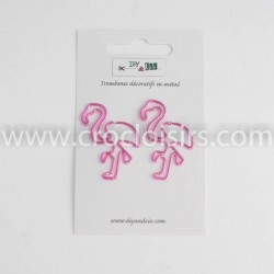 Lot de 2 trombones : Flamant rose