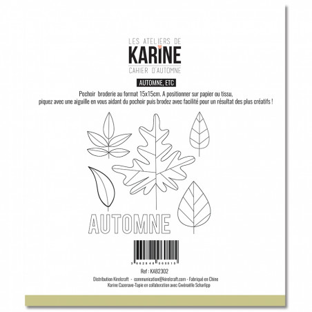 Pochoir Broderie Cahier d'Automne Automne etc... -Les Ateliers de Karine