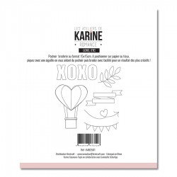 Pochoir Broderie Romance Love, etc - Les Ateliers de Karine 