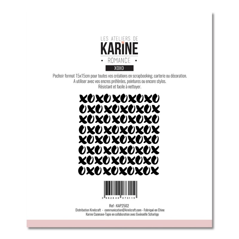 Pochoir Romance Xoxo - Les Ateliers de Karine 