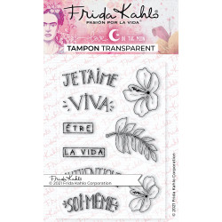 Planche de tampons transparents officiels Frida Kahlo - Viva la Vida 