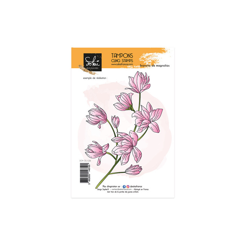 Tampons cling SO' Celebrate : Branche de magnolias - SOKAI. 