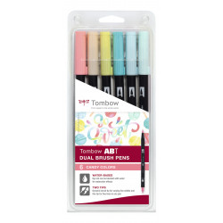 Tombow ABT Dual Brush Pen Set de 6 couleurs candy 