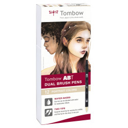 Tombow ABT Dual Brush Pen Set de 12 couleurs portrait 
