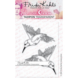 Planche de tampons transparents officiels Frida Kahlo - Colibris