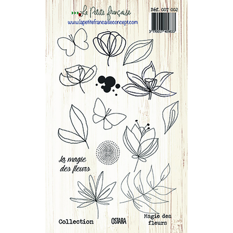 Tampon clear : Collection OSTARA- Magie des fleurs - La Petite Francaise 
