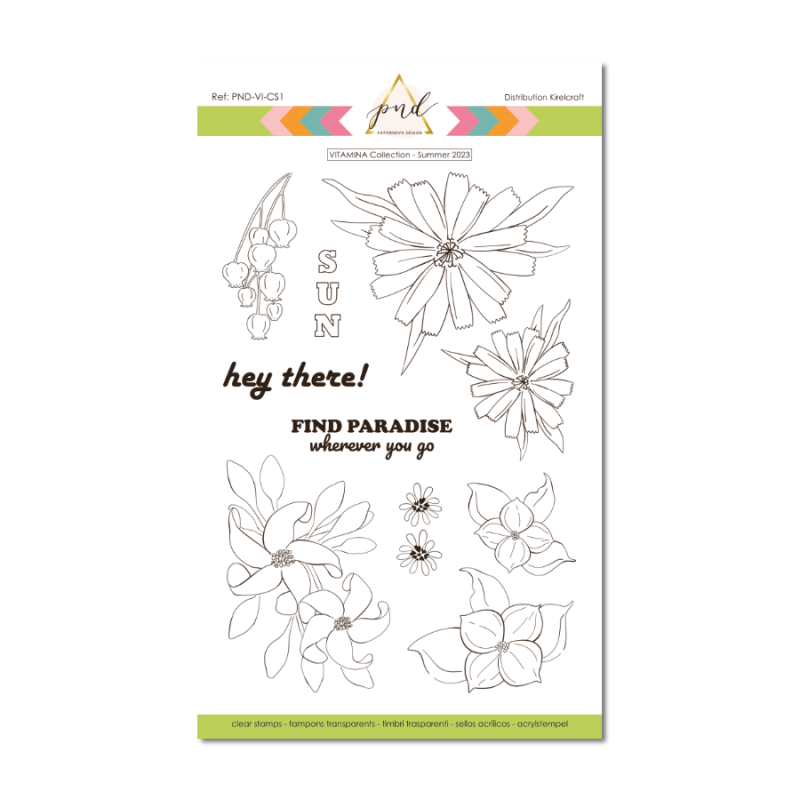 Tampons Transparent - Vitamina - Flowers - PaperNova Design 