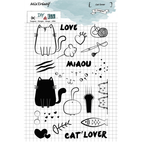 Tampon clear : Cat lover - DIY and Cie 