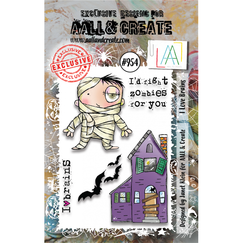 AALL and Create - 954 - A7 Stamp set - I Love Brains 