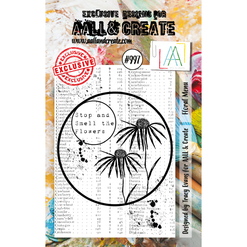 AALL and Create - 997 - A7 Stamp set - Floral Menu 