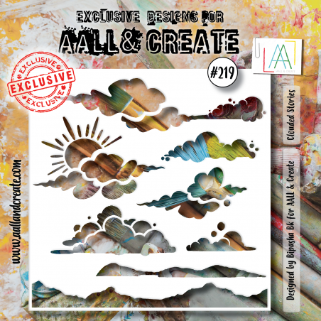 AALL and Create : 219 - 6'x6' Stencil - Clouded Stories 