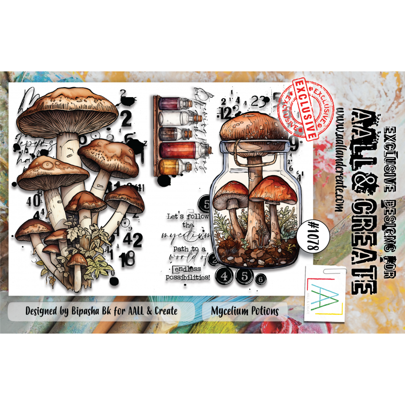 AALL and Create : 1078 - A6 Stamp Set - Mycelium Potions 