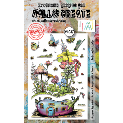 AALL and Create : 1087 - A6 Stamp Set - Aubergine Lodge 