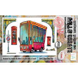 AALL and Create : 1113 - A7 Stamp Set - Brit Stop Bus Pop 