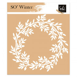 Pochoir SO' Winter : Couronne de feuilles - SOKAI. 