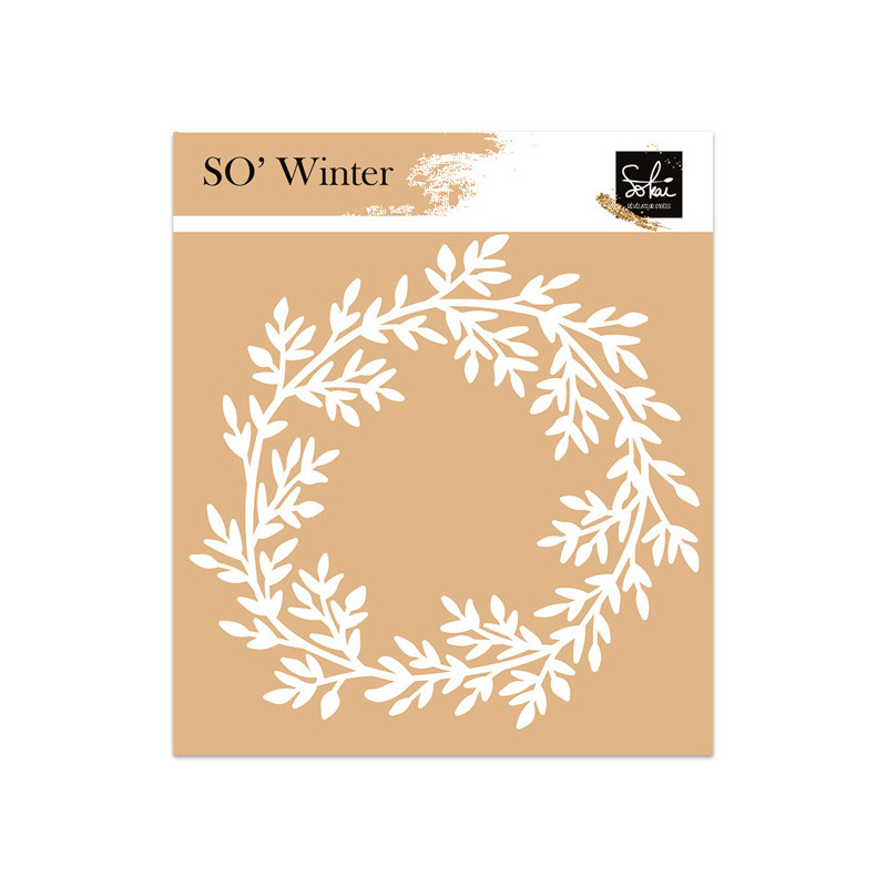Pochoir SO' Winter : Couronne de feuilles - SOKAI. 