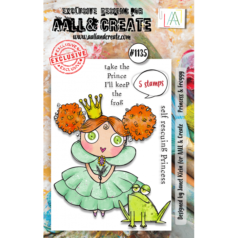 AALL and Create : 1135 - A7 Stamp Set - Princess and Froggy 