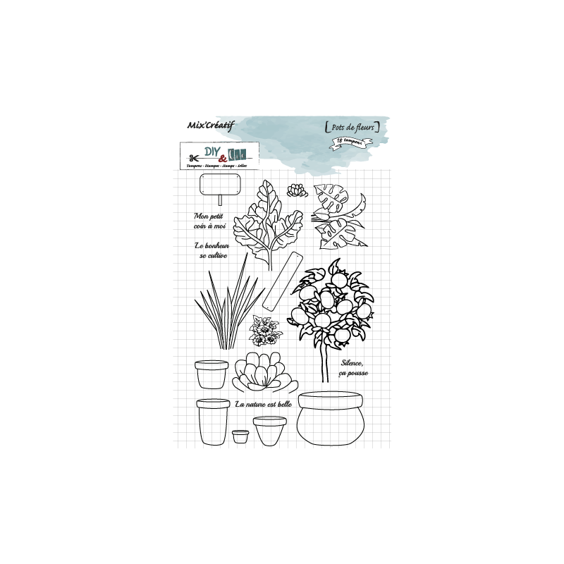 Tampon clear : Pots fleuris - DIY and Cie 