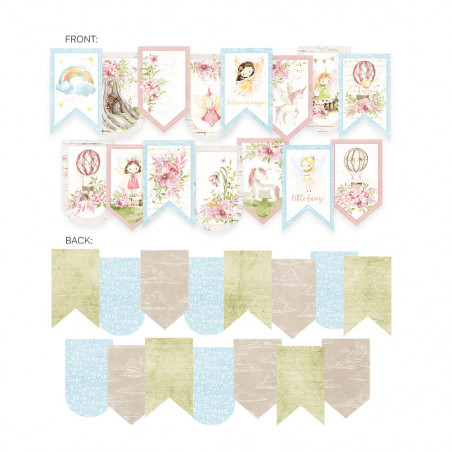 Paper die cut garland Believe in Fairies, 15pcs - P13 