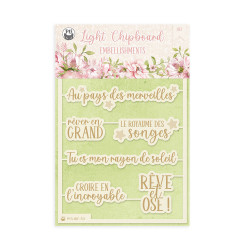 Light chipboard embellishments Believe in Fairies in FRENCH, 4x6 - P13, pcs - P13 