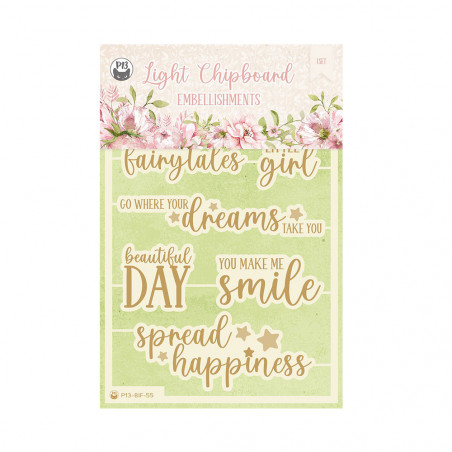 Light chipboard embellishments Believe in Fairies in ENGLISH, 4x6 - P13, 8pcs - P13 