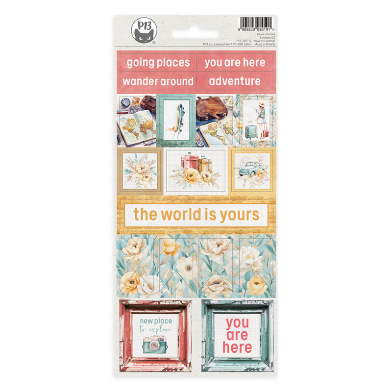 Sticker sheet Travel Journal 02, 10,5 x 23cm - P13 