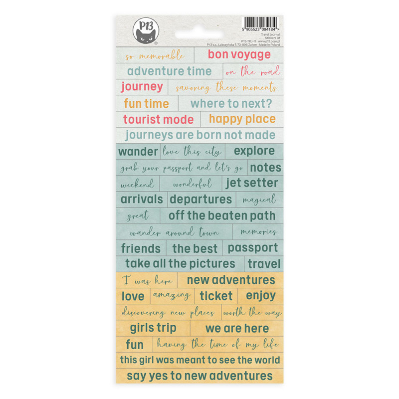 Sticker sheet Travel Journal 01, 10,5 x 23cm - P13 