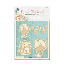 Light chipboard embellishments Travel Journal 02, 4x6, 12pcs - P13 