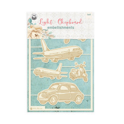 Light chipboard embellishments Travel Journal 01, 4x6, 6pcs - P13 