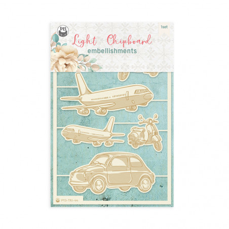 Light chipboard embellishments Travel Journal 01, 4x6, 6pcs - P13 