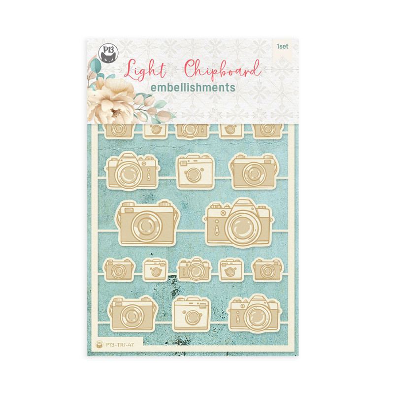 Light chipboard embellishments Travel Journal 04, 4x6, 20pcs - P13 