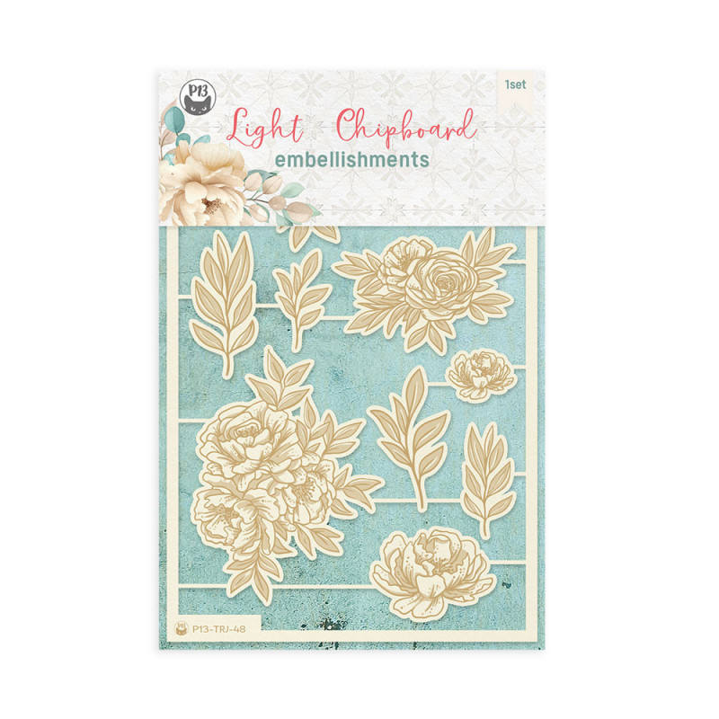 Light chipboard embellishments Travel Journal 05, 4x6, 10pcs - P13 