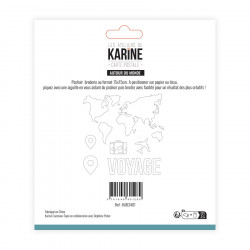 Pochoir Broderie Carte Postale Autour du Monde - Les Ateliers de Karine 