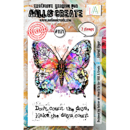 Tampon Clear - 1171 - Floral Flyer - AALL and Create 