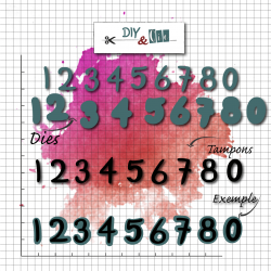 Duo die-tampon clear : Chiffres - DIY and Cie 