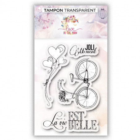 Set de 4 tampons clear - La vie est belle - Love in the moon 