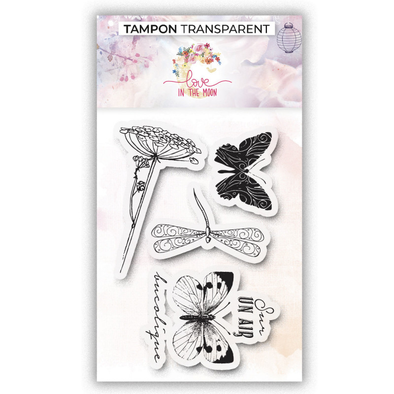 Set de 4 tampons clear - Papillons libellules - Love in the moon 